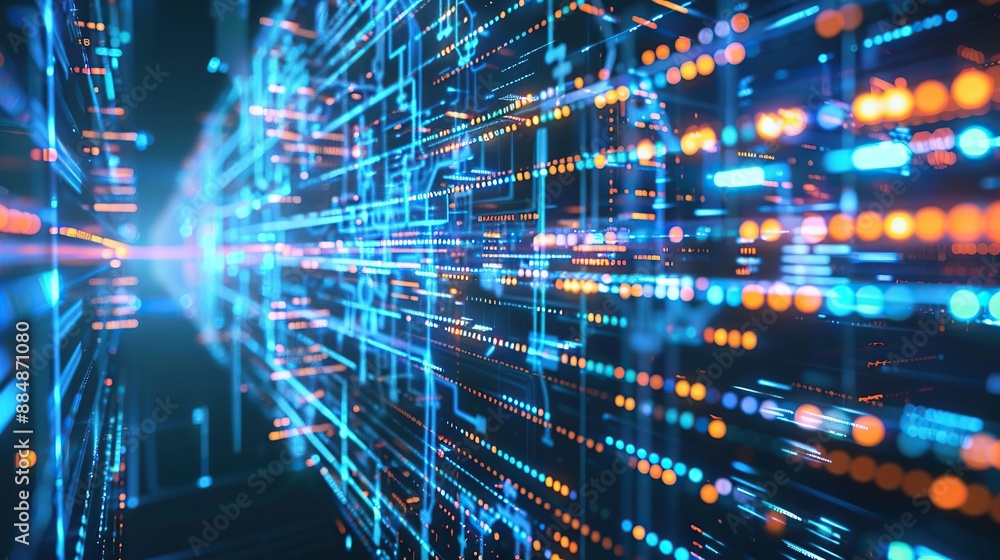 Poster digital background ideal for technological operations, neural networks, ai, data transmission and en