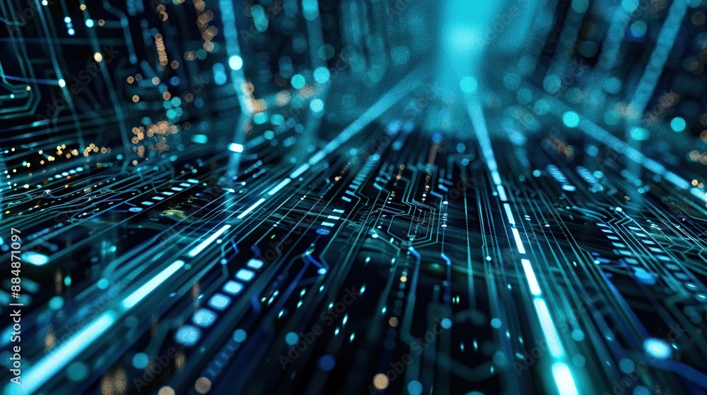 Poster digital background ideal for technological operations, neural networks, ai, data transmission and en