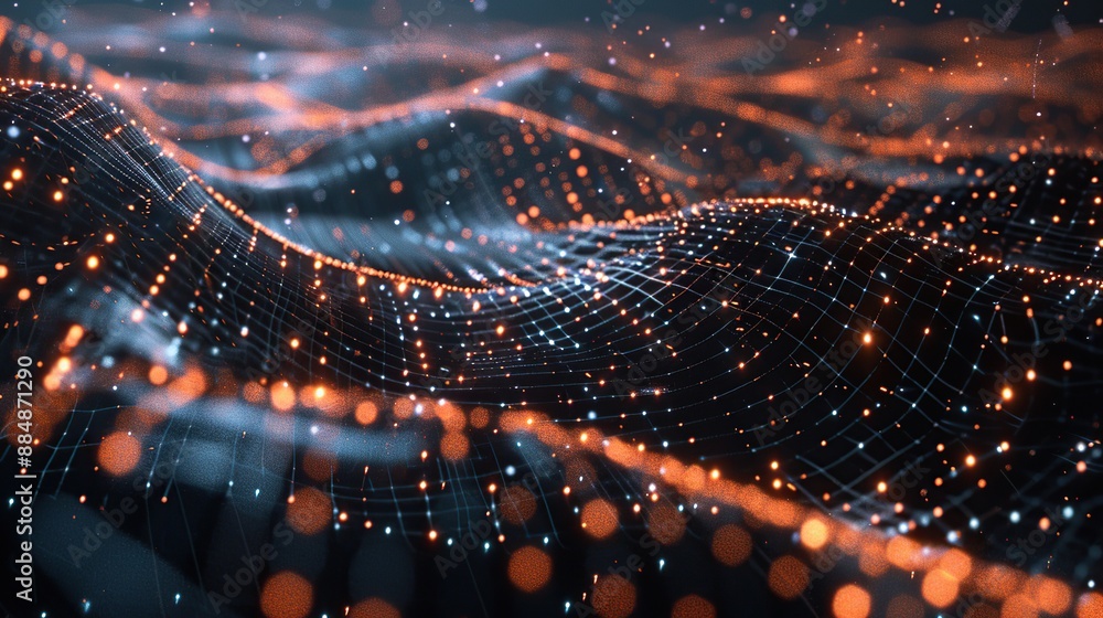 Poster digital background ideal for technological operations, neural networks, ai, data transmission and en