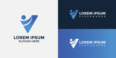 V Logo Design Template Vector Graphic Branding