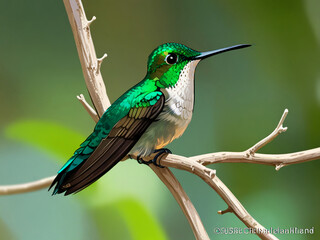 Cuban Emerald Hummingbird Chlorostilbon ricordii, AI generated