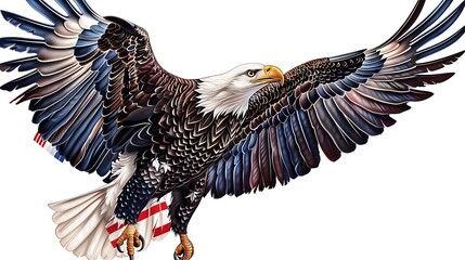 Fototapeta premium American Bald Eagle In Flight
