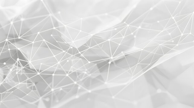Abstract white geometric pattern on gray background modern digital technology global network metal bending for wallpaper, logo, banner, web design. 