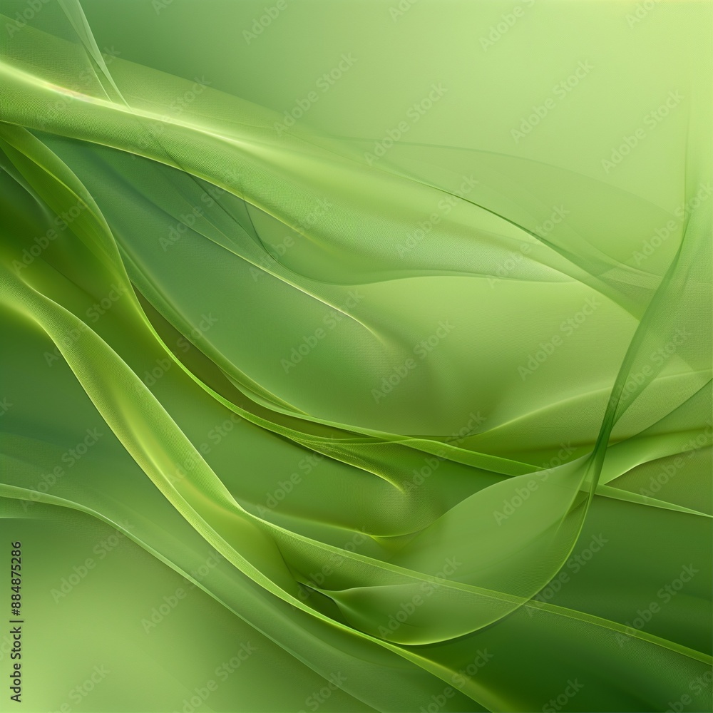 Poster a soft, abstract background with flowing green lines and curves, creating an elegant and calming atm