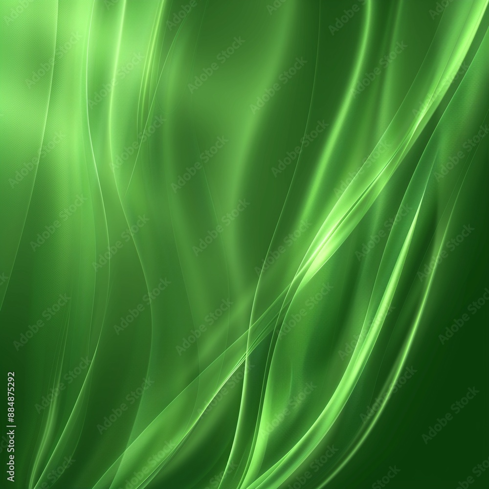 Poster abstract green background with smooth lines and waves, creating an elegant and luxurious feel for de