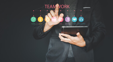 concept for leadership and team leader, working together for future goals.