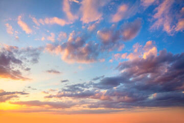 Ave heaven - Real sky - Pastel  colors Panoramic Sunrise Sundown Sanset Sky with colorful clouds.