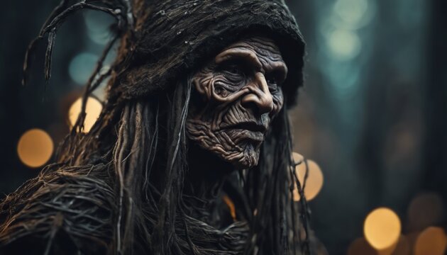 Baba Yaga or wicked old witch or ogress, scruffy fictional character, folklore