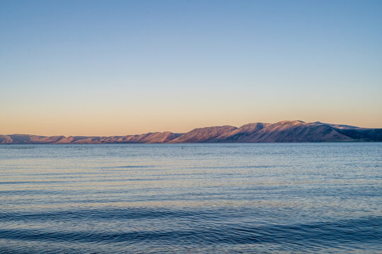 Purple Mountain Range Bear Lake Water Sunset
