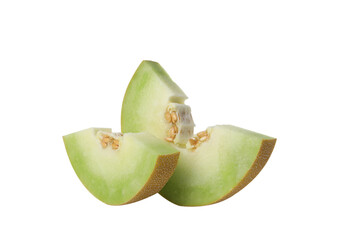 PNG,A slice of fresh melon, isolated on white background