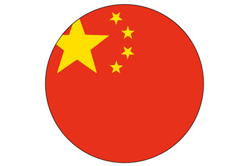 Nation flag of china circle design isolated on white background