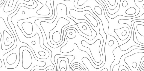 Abstract background of the topographic contours map with geographic line map. Geographic contour map grid texture. Modern design with White topographic wavy pattern design.