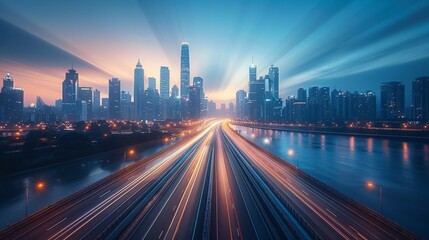High way with a wide futuristic road going through a tunnel.