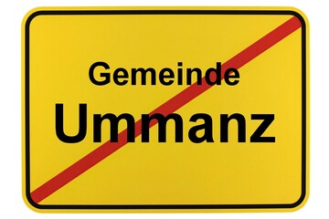 Illustration eines Ortsschildes der Gemeinde Ummanz in Mecklenburg-Vorpommern