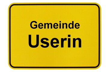 Illustration eines Ortsschildes der Gemeinde Userin in Mecklenburg-Vorpommern