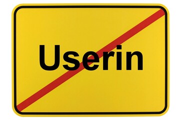 Illustration eines Ortsschildes der Gemeinde Userin in Mecklenburg-Vorpommern