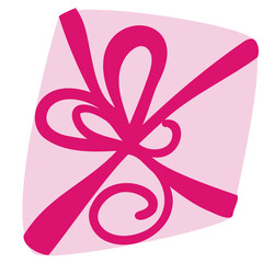 String Bow Icon, Line Rope Bows, Gift Ribbon Knot, Packaging Cord Knots, Knotted Symbol, Hand Drawn Bowknot