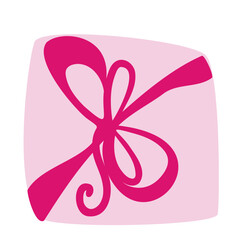 String Bow Icon, Line Rope Bows, Gift Ribbon Knot, Packaging Cord Knots, Knotted Symbol, Hand Drawn Bowknot