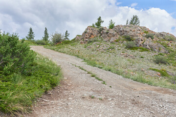 Winding road in the mountains of the Altai Republic, Russia