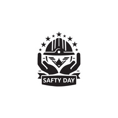 international safety day logo. safety day vector illustration, safety day campaign logo