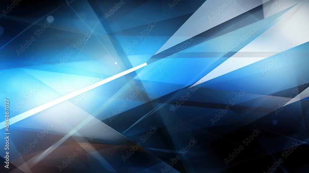Poster a blue and white abstract background with a white line in the middle. the background is made up of m