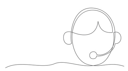 Support One line drawing isolated on white background