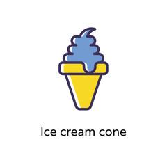 Ice cream cone vector icon.