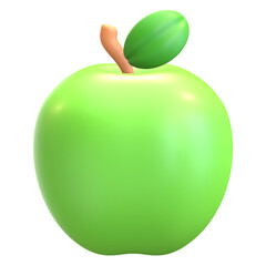 Green apple 3D illustration