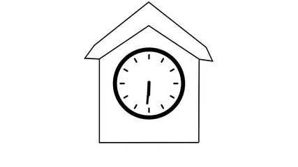 Clock icon with moving arrows in 12 hour loop. Stopwatch animation. Round clock with rotating animated arrows. 