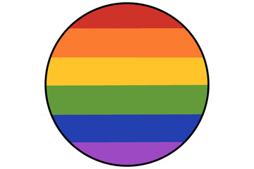 Circle flag of LGBTQ pride. on white background