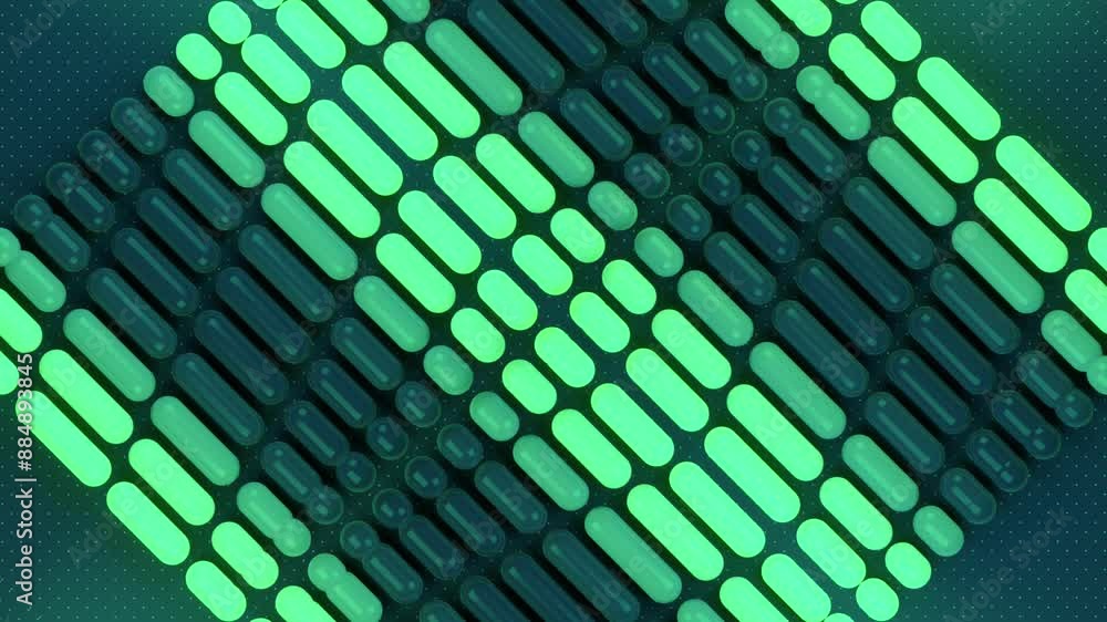 Aufkleber Digital loop animation of a pattern of multicolored capsules. 3d rendering
