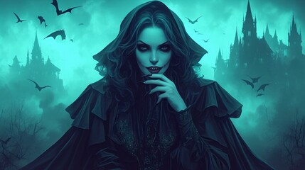 Fototapeta premium woman vampire witch