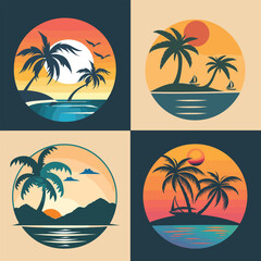 Free Vector Illustrations for Summer Logos