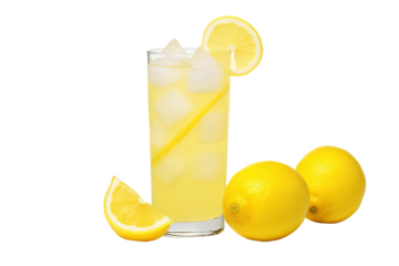 Refreshing lemonade PNG image with transparent background, ideal for summer beverage designs, menu illustrations, and digital art projects