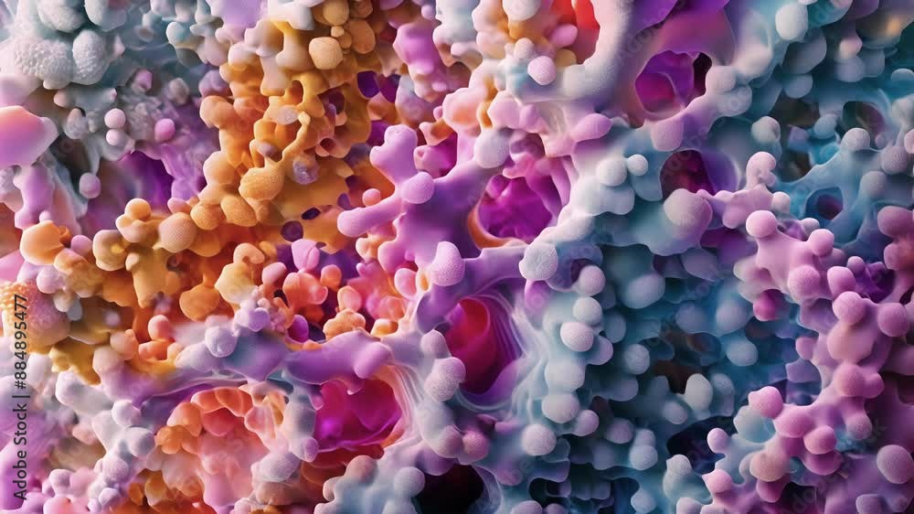 Poster a zoomedin image of a single cellular adhesion molecule showing its distinct structure and arrangeme