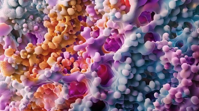 A zoomedin image of a single cellular adhesion molecule showing its distinct structure and arrangement of subunits.