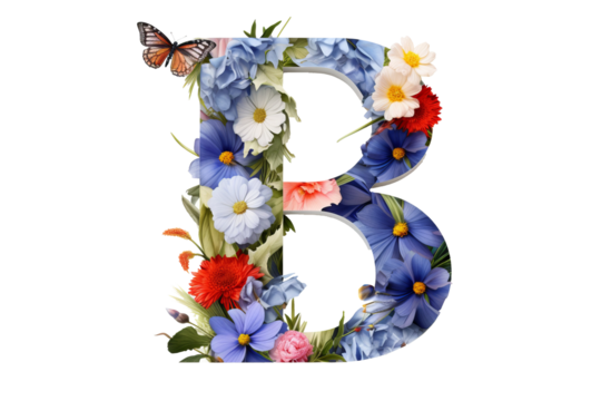 3d letter a with intricate flower elements, floral design in studio lighting, transparent PNG background for creative projects and elegant decor