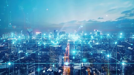 Obraz premium Explore the futuristic landscape of AI-driven smart cities where technology meets sustainability and convenience, transforming urban living experiences.