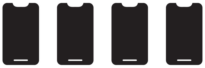 Smartphone icon, lined icon vector, black and white outline icon symbol.