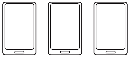 Outline line drawing modern smartphone. Elegant thin stroke line style design vector. Elegant thin line stroke style design smartphone