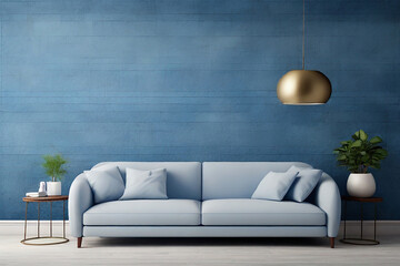 Stylish Interior Design Featuring a Textured Blue Wall