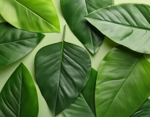 Top view of green leaves backgrounds /wallpaper