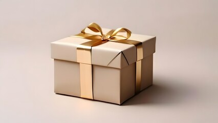 Obraz premium gift box with gold ribbon