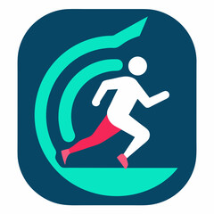 Fitness Tracker App Logo vector art illustration