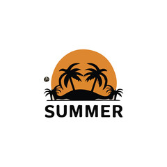 Fototapeta premium summer beach with palm trees and a beach scene special top summer 