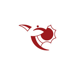 Abstract Logo Combining Shark and Sun Elements