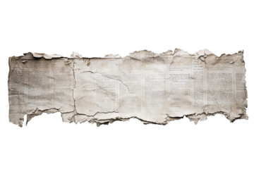 Torn newspaper pieces PNG with transparent background for scrapbooking, collage art, and graphic design projects