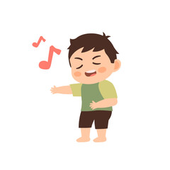 cute little kid singing illustration