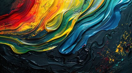 Vibrant Abstract Painting with Thick Strokes