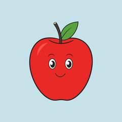 Red apple cartoon vector illustration